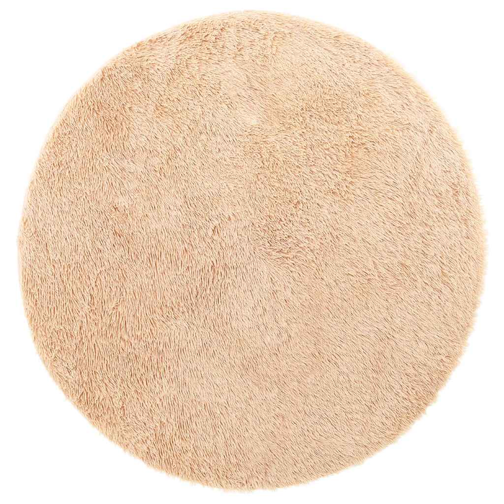 Hoogpolig vloerkleed NAVARRA 100x100 cm polyester beige is nu te koop bij PeponiXL, paradijselijk wonen!