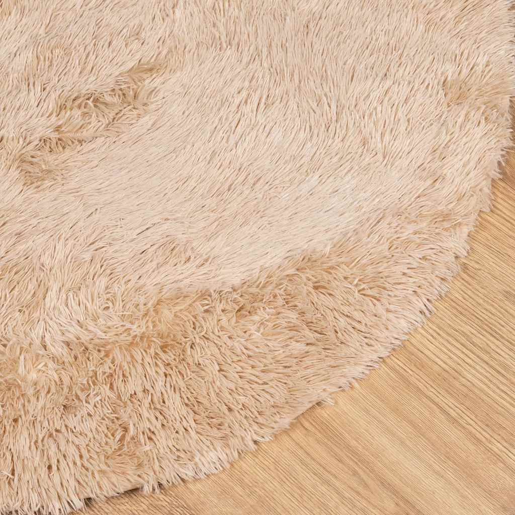 Hoogpolig vloerkleed NAVARRA 100x100 cm polyester beige is nu te koop bij PeponiXL, paradijselijk wonen!