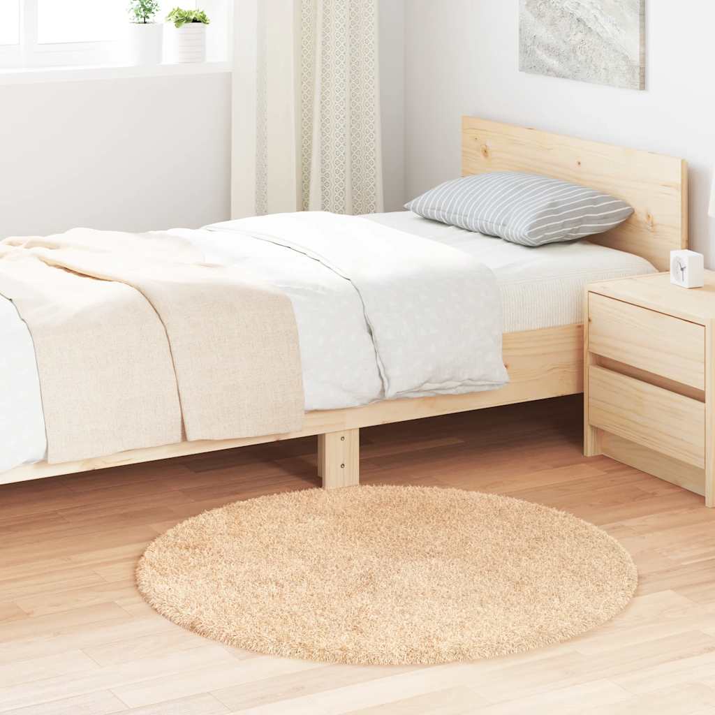 Hoogpolig vloerkleed NAVARRA 100x100 cm polyester beige is nu te koop bij PeponiXL, paradijselijk wonen!