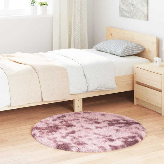 Hoogpolig vloerkleed NAVARRA 100x100 cm polyester stoffig roze is nu te koop bij PeponiXL, paradijselijk wonen!