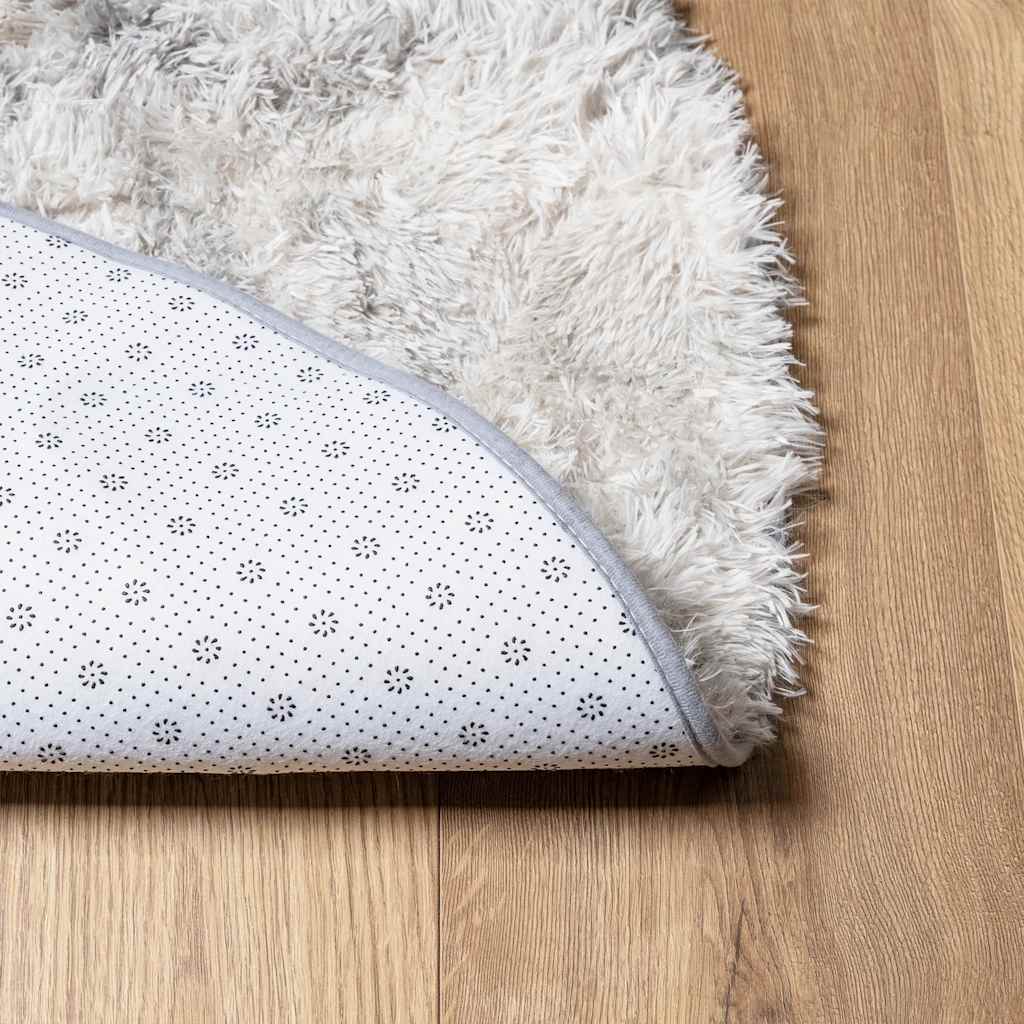 Hoogpolig vloerkleed NAVARRA 100x100 cm polyester lichtgrijs is nu te koop bij PeponiXL, paradijselijk wonen!