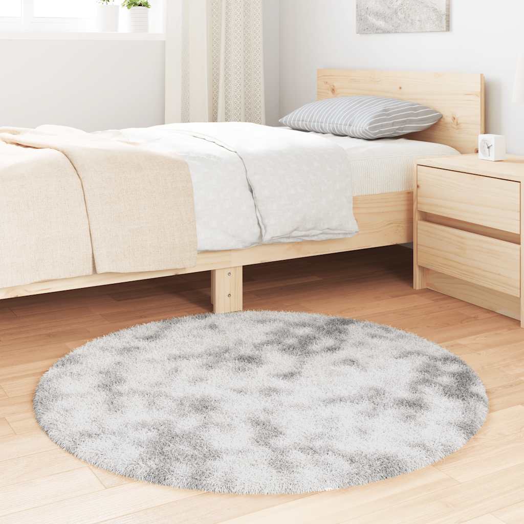 Hoogpolig vloerkleed NAVARRA 100x100 cm polyester zilvergrijs is nu te koop bij PeponiXL, paradijselijk wonen!
