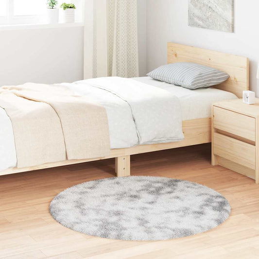 Hoogpolig vloerkleed NAVARRA 100x100 cm polyester zilvergrijs is nu te koop bij PeponiXL, paradijselijk wonen!