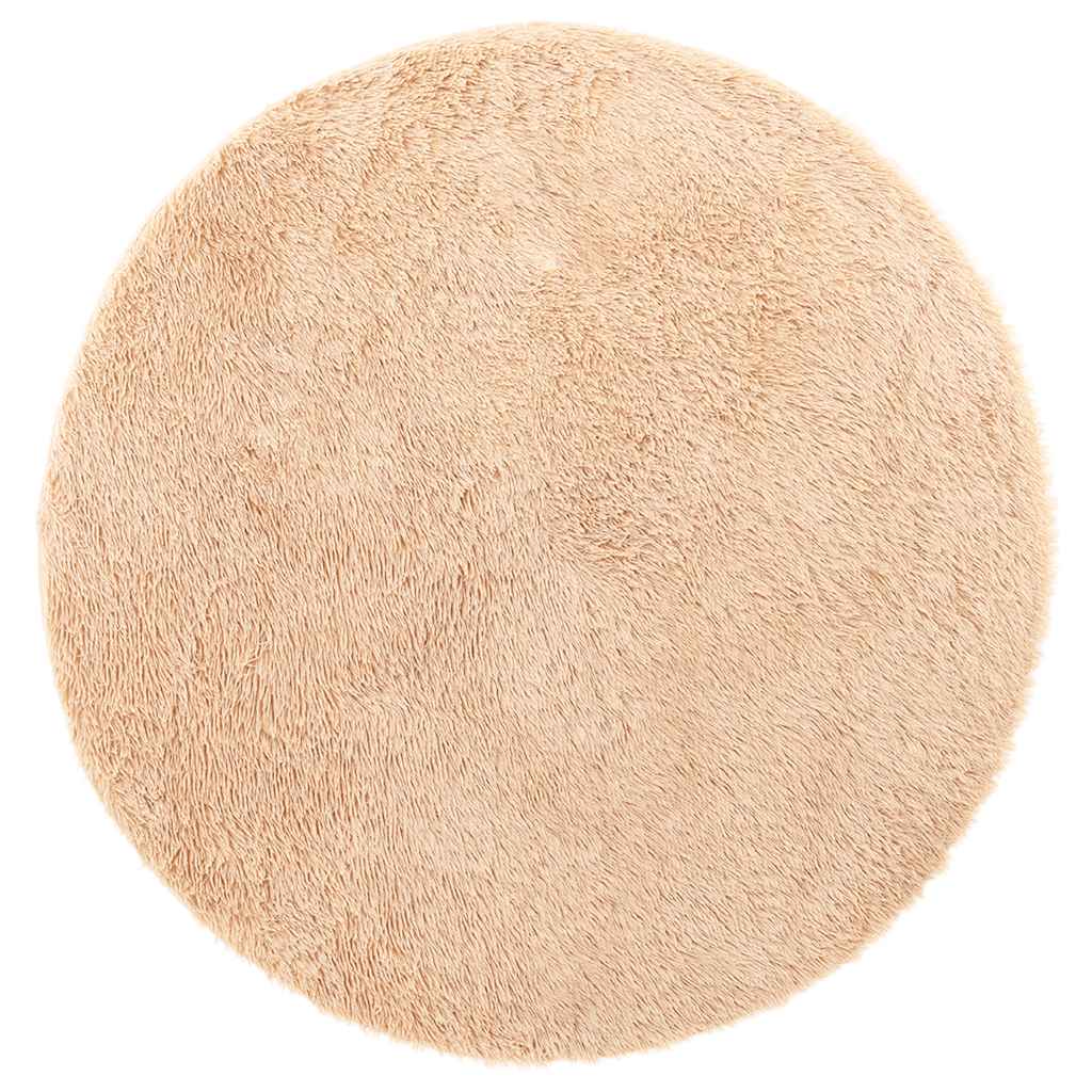 Hoogpolig vloerkleed NAVARRA 120x120 cm polyester beige is nu te koop bij PeponiXL, paradijselijk wonen!