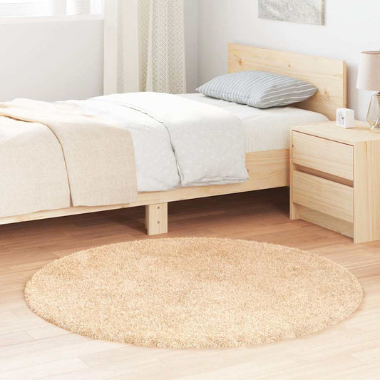 Hoogpolig vloerkleed NAVARRA 120x120 cm polyester beige is nu te koop bij PeponiXL, paradijselijk wonen!