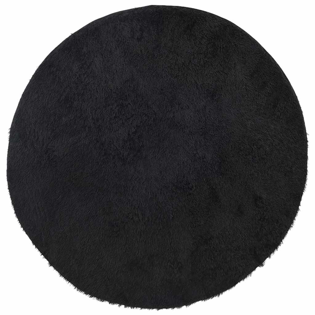 Hoogpolig vloerkleed NAVARRA 120x120 cm polyester zwart is nu te koop bij PeponiXL, paradijselijk wonen!