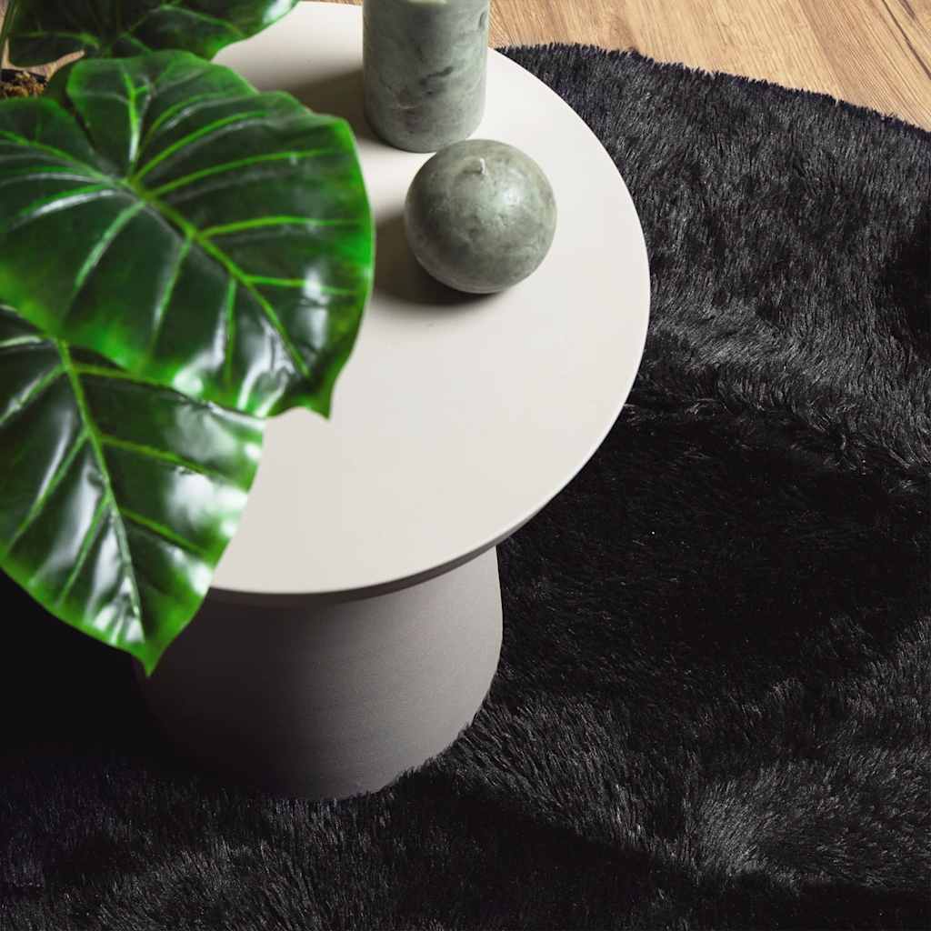 Hoogpolig vloerkleed NAVARRA 120x120 cm polyester zwart is nu te koop bij PeponiXL, paradijselijk wonen!
