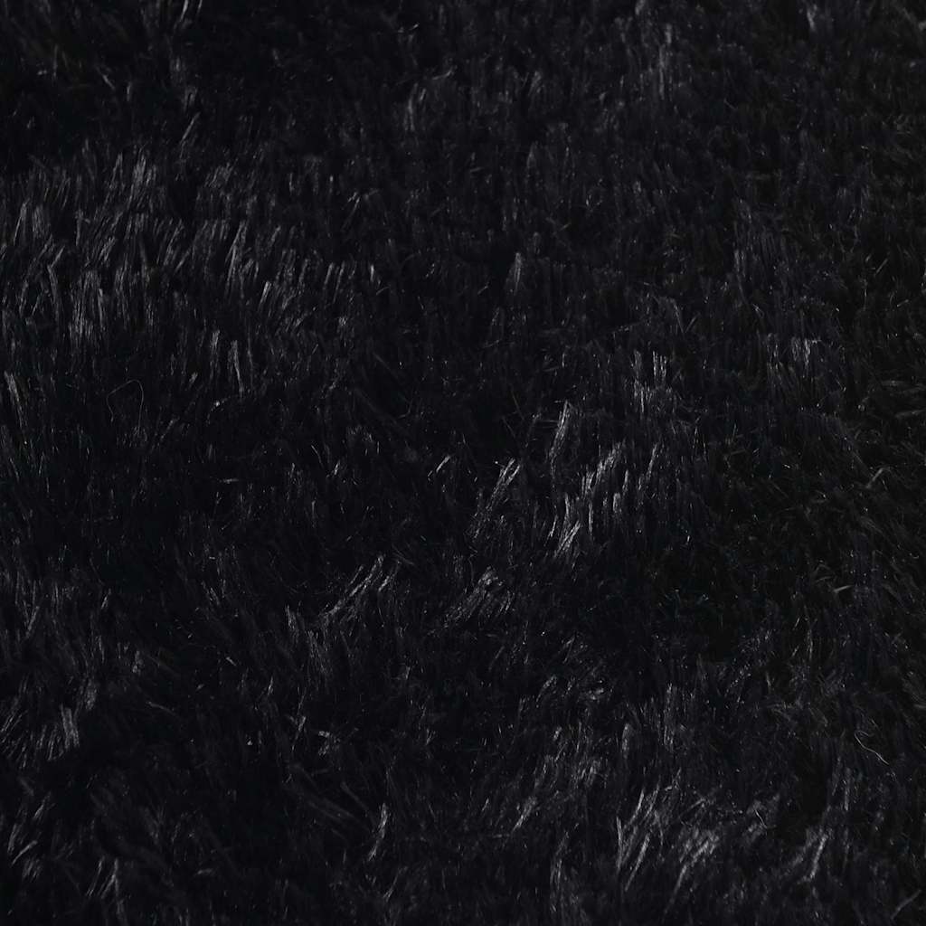 Hoogpolig vloerkleed NAVARRA 120x120 cm polyester zwart is nu te koop bij PeponiXL, paradijselijk wonen!