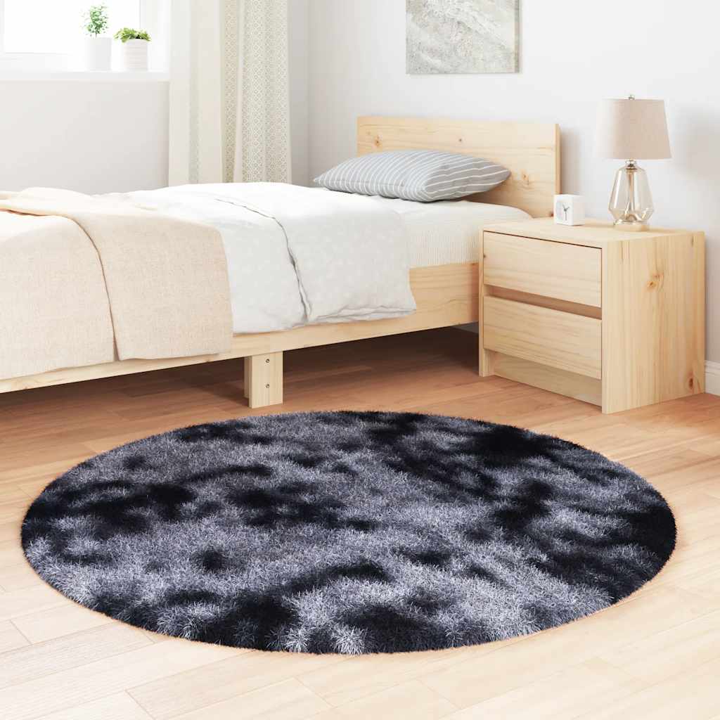 Hoogpolig vloerkleed NAVARRA 120x120 cm polyester donkergrijs is nu te koop bij PeponiXL, paradijselijk wonen!