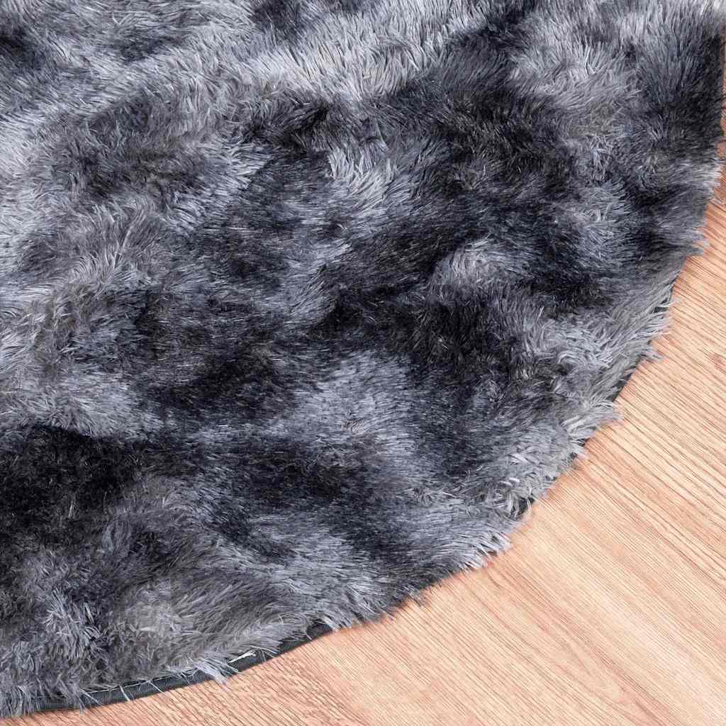 Hoogpolig vloerkleed NAVARRA 120x120 cm polyester donkergrijs is nu te koop bij PeponiXL, paradijselijk wonen!