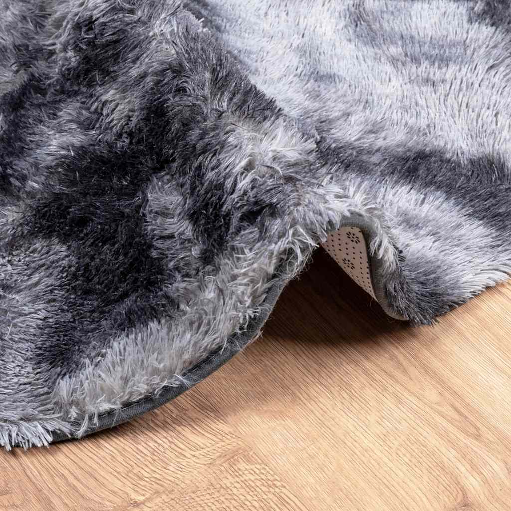 Hoogpolig vloerkleed NAVARRA 120x120 cm polyester donkergrijs is nu te koop bij PeponiXL, paradijselijk wonen!