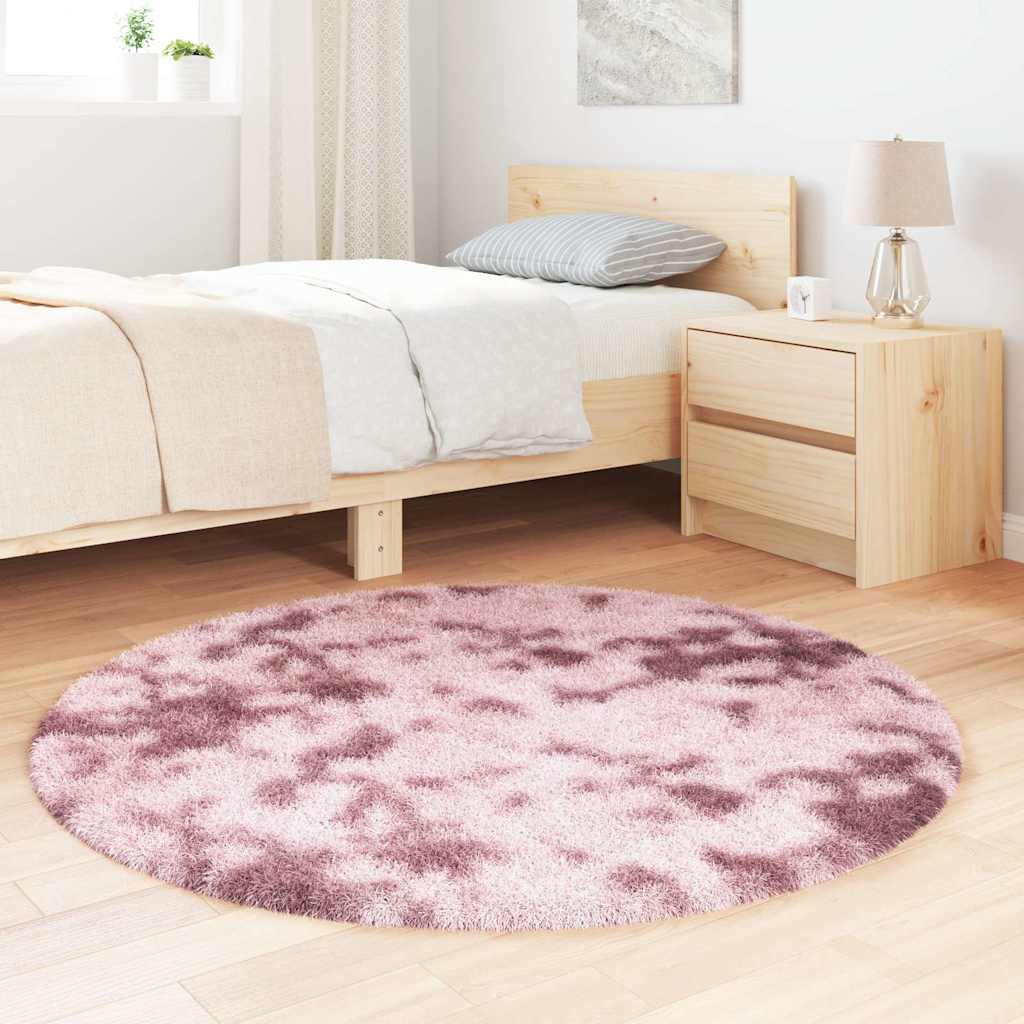 Hoogpolig vloerkleed NAVARRA 120x120 cm polyester stoffig roze is nu te koop bij PeponiXL, paradijselijk wonen!