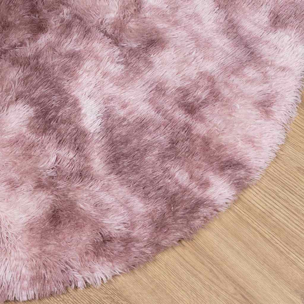Hoogpolig vloerkleed NAVARRA 120x120 cm polyester stoffig roze is nu te koop bij PeponiXL, paradijselijk wonen!