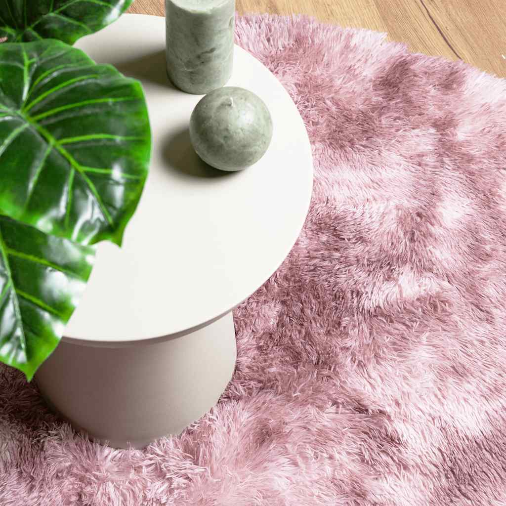 Hoogpolig vloerkleed NAVARRA 120x120 cm polyester stoffig roze is nu te koop bij PeponiXL, paradijselijk wonen!