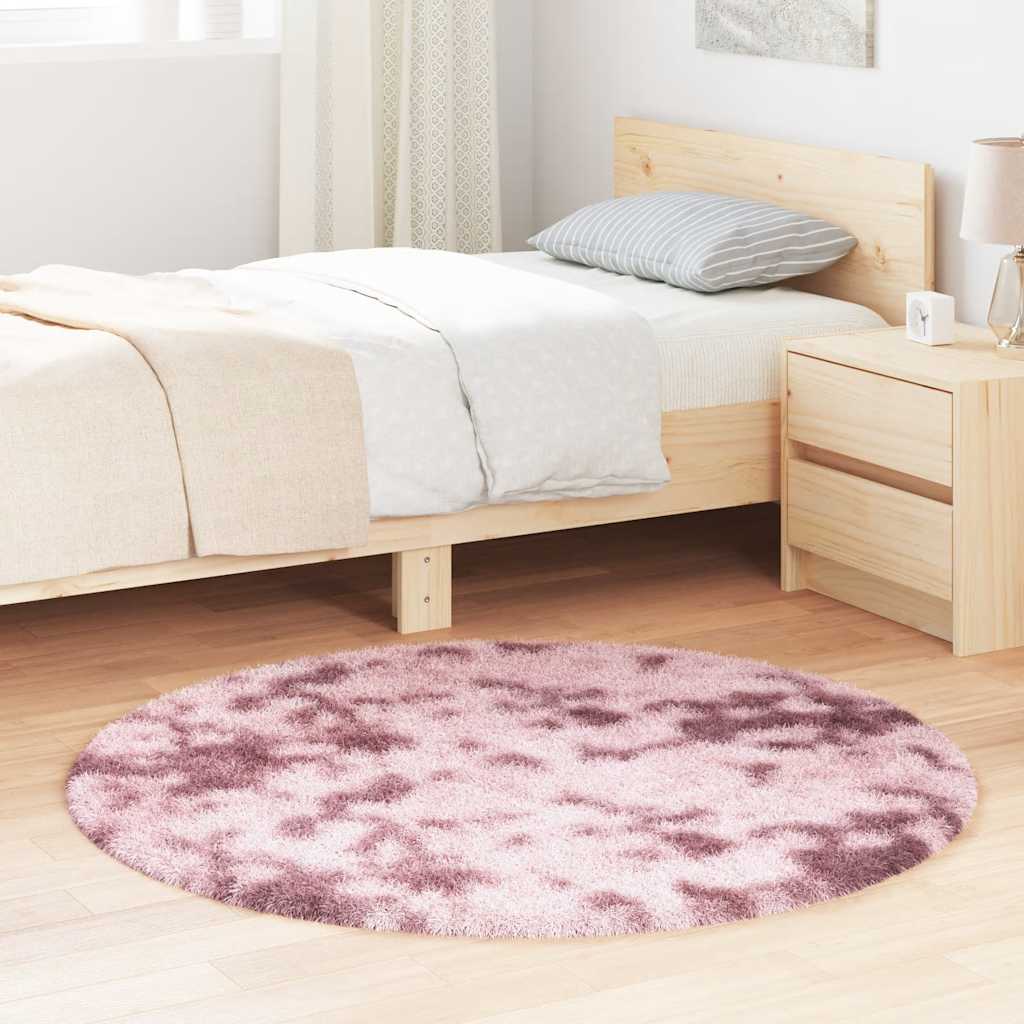 Hoogpolig vloerkleed NAVARRA 120x120 cm polyester stoffig roze is nu te koop bij PeponiXL, paradijselijk wonen!