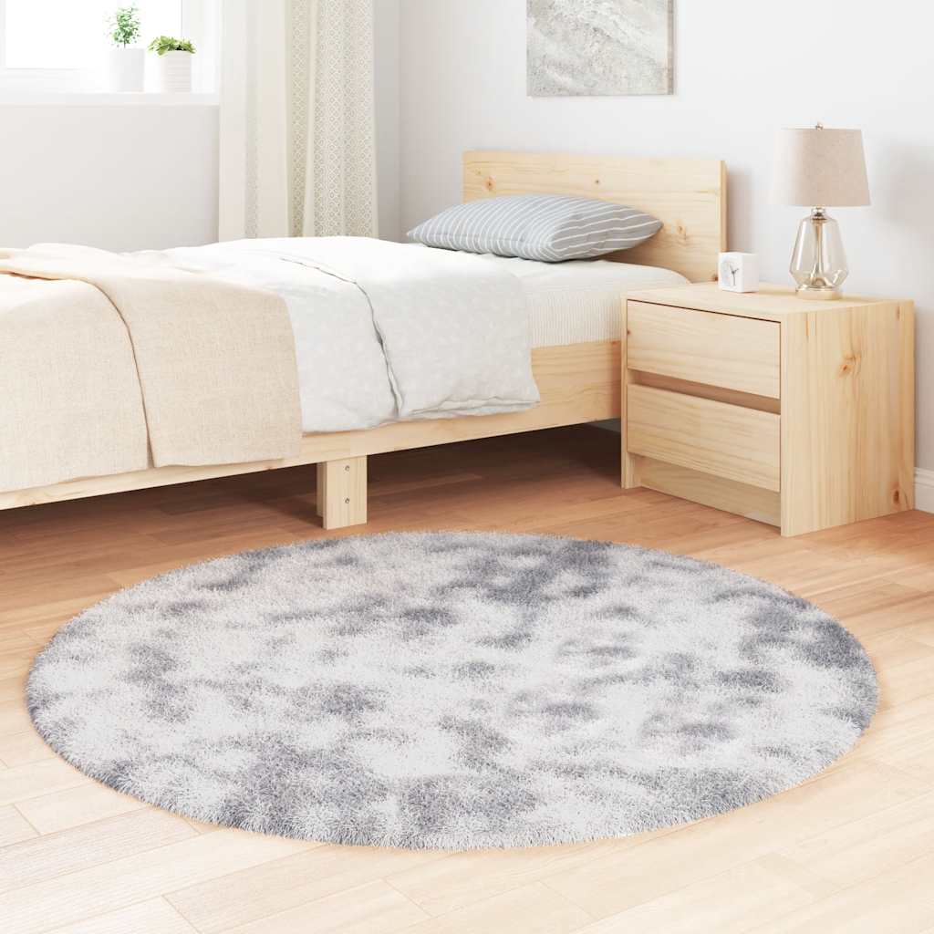 Hoogpolig vloerkleed NAVARRA 120x120 cm polyester lichtgrijs is nu te koop bij PeponiXL, paradijselijk wonen!
