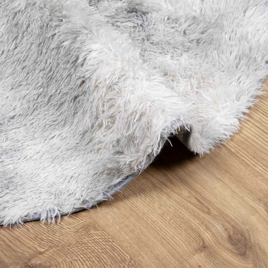 Hoogpolig vloerkleed NAVARRA 120x120 cm polyester lichtgrijs is nu te koop bij PeponiXL, paradijselijk wonen!