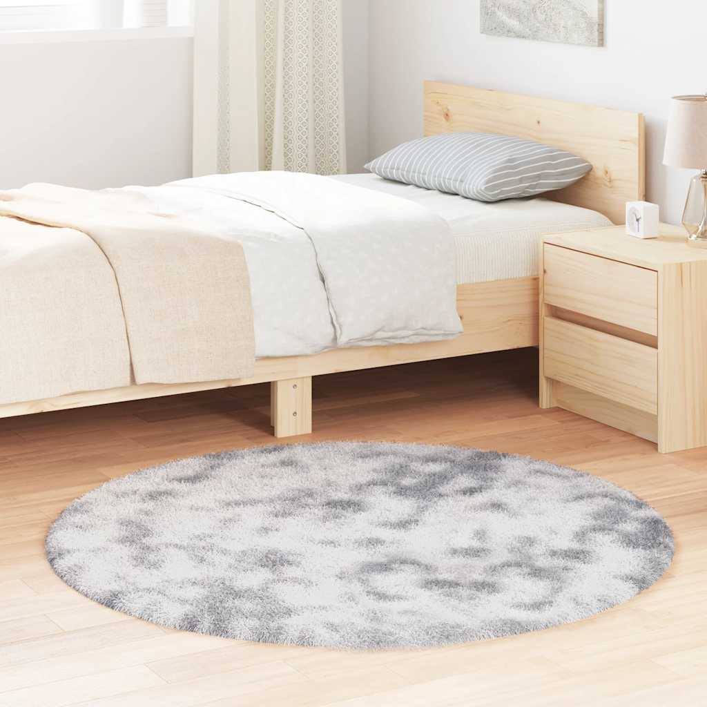Hoogpolig vloerkleed NAVARRA 120x120 cm polyester lichtgrijs is nu te koop bij PeponiXL, paradijselijk wonen!