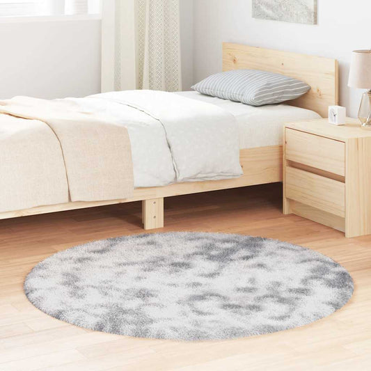 Hoogpolig vloerkleed NAVARRA 120x120 cm polyester lichtgrijs is nu te koop bij PeponiXL, paradijselijk wonen!