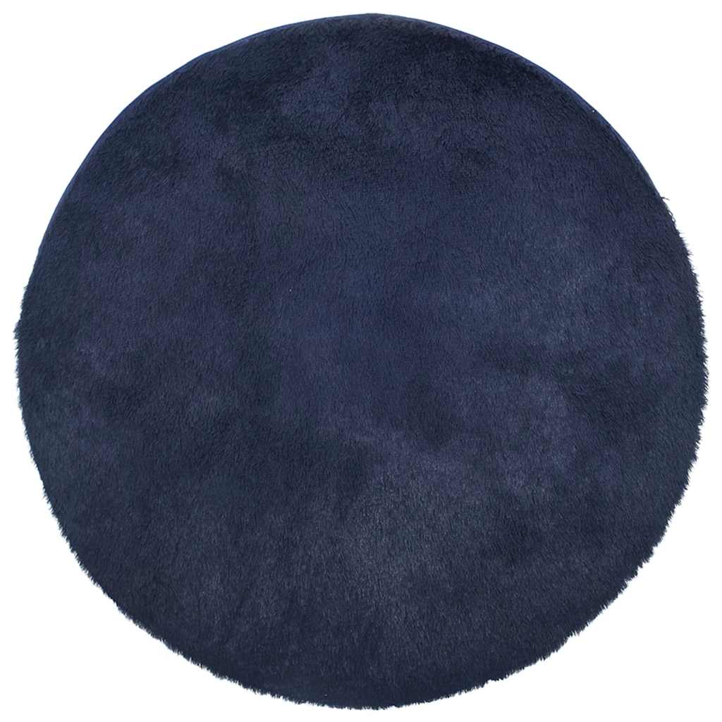 Hoogpolig vloerkleed NAVARRA 120x120 cm polyester marineblauw is nu te koop bij PeponiXL, paradijselijk wonen!