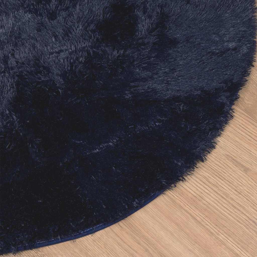 Hoogpolig vloerkleed NAVARRA 120x120 cm polyester marineblauw is nu te koop bij PeponiXL, paradijselijk wonen!