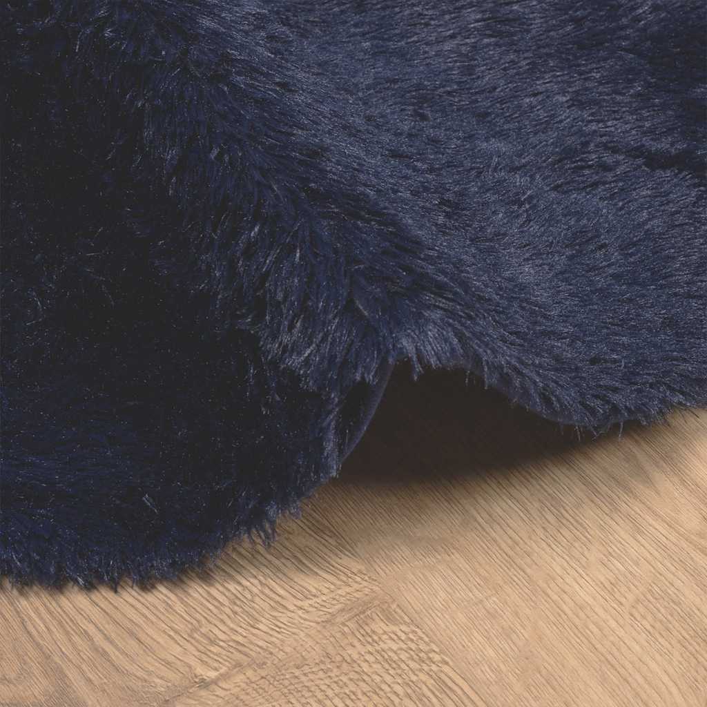 Hoogpolig vloerkleed NAVARRA 120x120 cm polyester marineblauw is nu te koop bij PeponiXL, paradijselijk wonen!