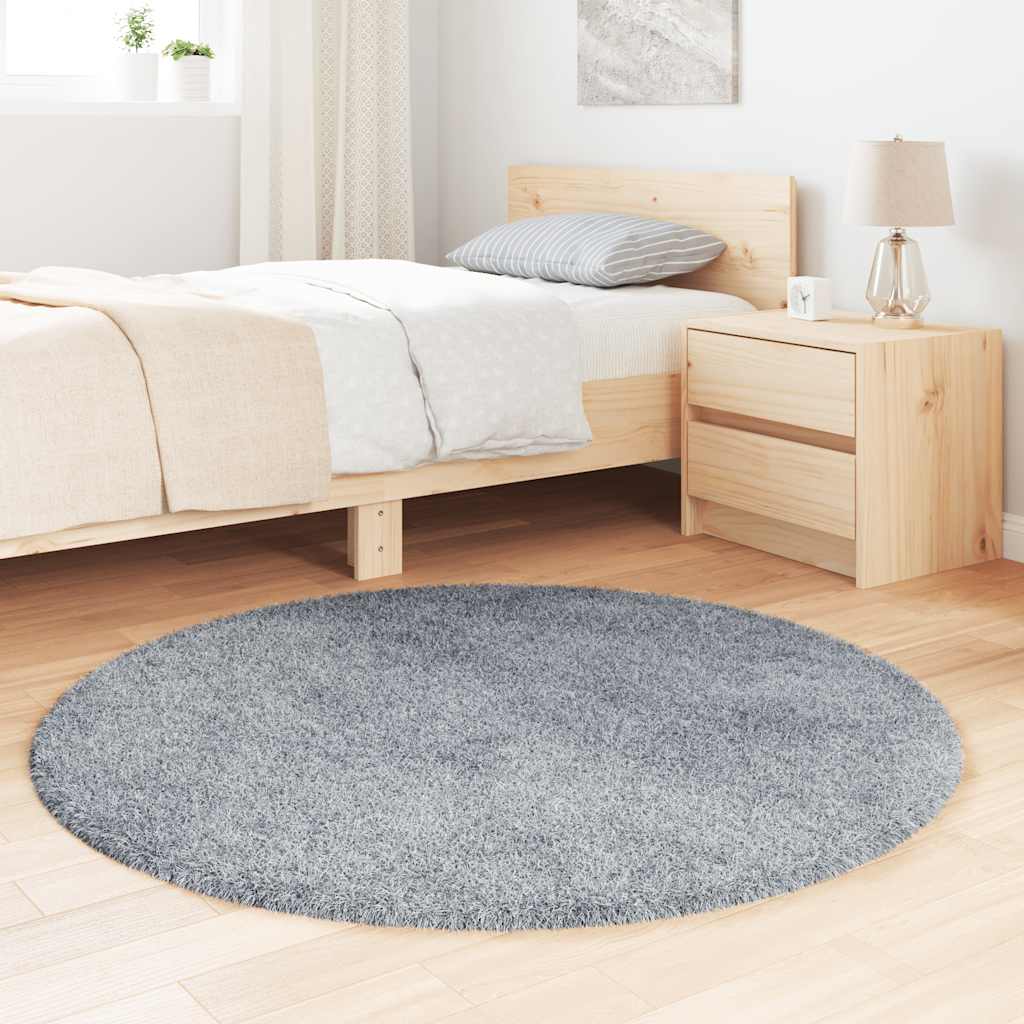 Hoogpolig vloerkleed NAVARRA 120x120 cm polyester zilvergrijs is nu te koop bij PeponiXL, paradijselijk wonen!