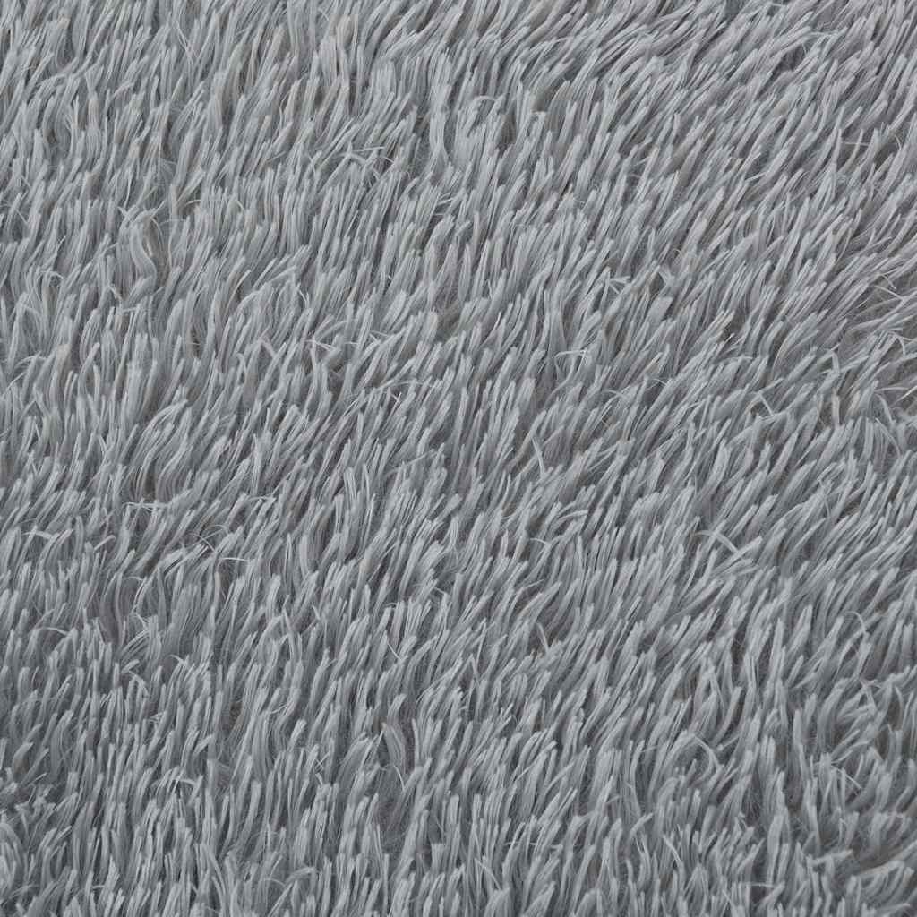 Hoogpolig vloerkleed NAVARRA 120x120 cm polyester zilvergrijs is nu te koop bij PeponiXL, paradijselijk wonen!