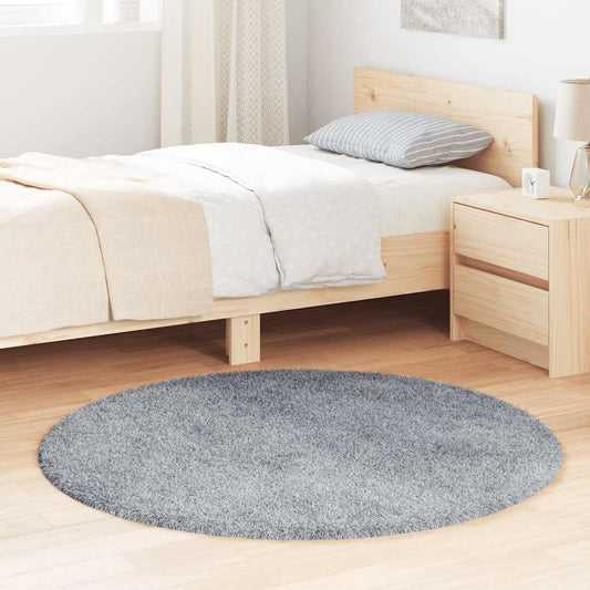 Hoogpolig vloerkleed NAVARRA 120x120 cm polyester zilvergrijs is nu te koop bij PeponiXL, paradijselijk wonen!