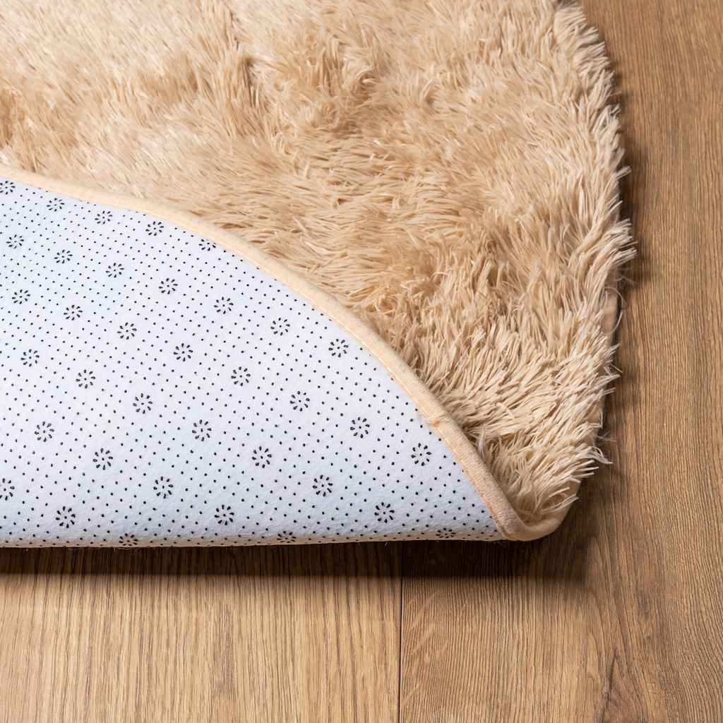 Hoogpolig vloerkleed NAVARRA 160x160 cm polyester beige is nu te koop bij PeponiXL, paradijselijk wonen!