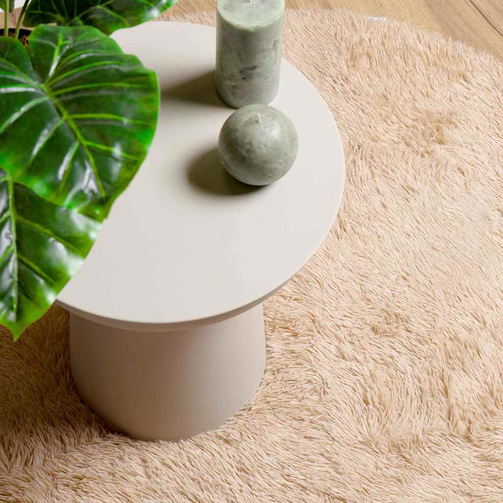 Hoogpolig vloerkleed NAVARRA 160x160 cm polyester beige is nu te koop bij PeponiXL, paradijselijk wonen!