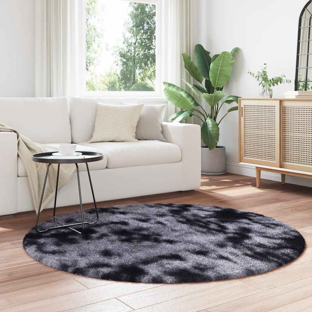 Hoogpolig vloerkleed NAVARRA 160x160 cm polyester donkergrijs is nu te koop bij PeponiXL, paradijselijk wonen!