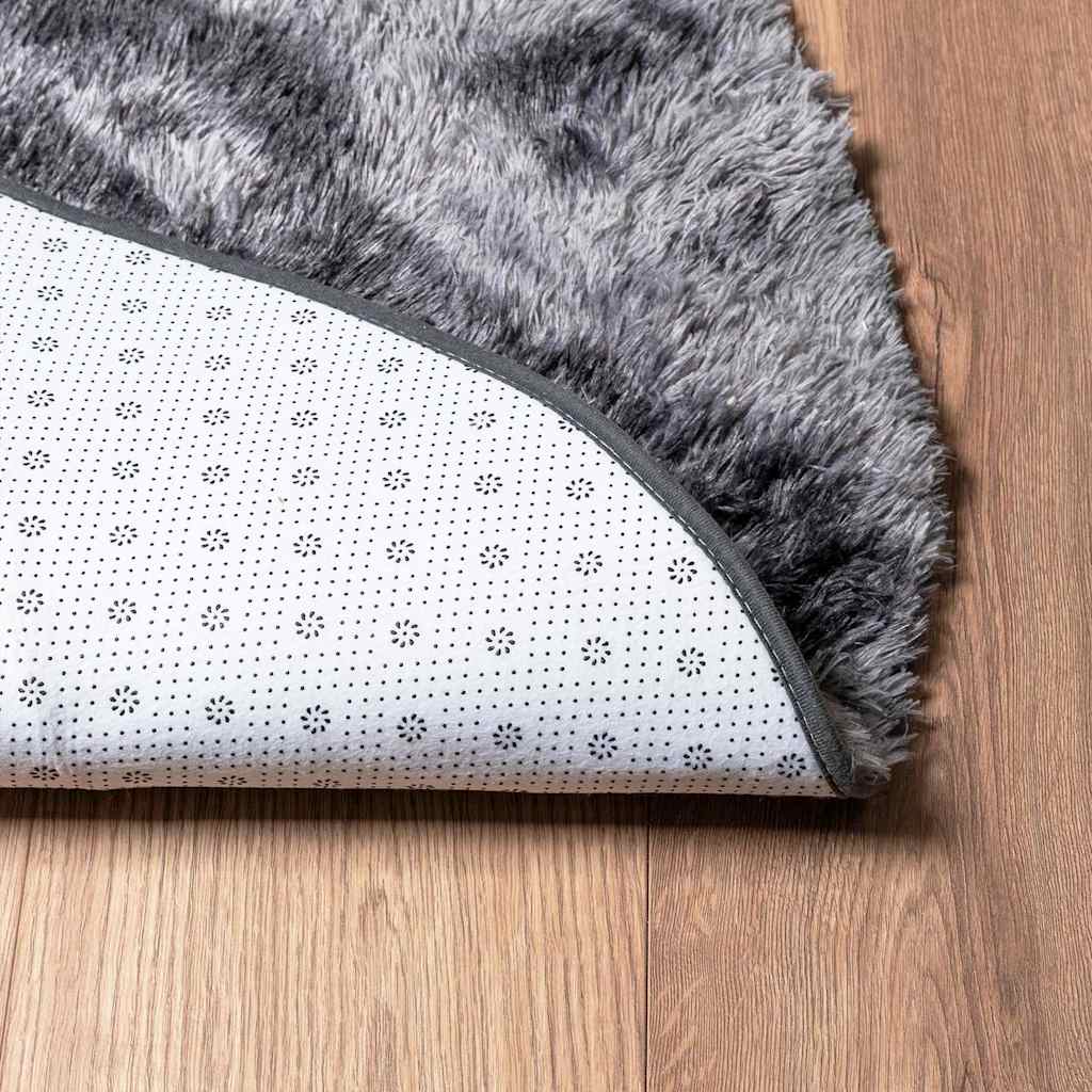 Hoogpolig vloerkleed NAVARRA 160x160 cm polyester donkergrijs is nu te koop bij PeponiXL, paradijselijk wonen!