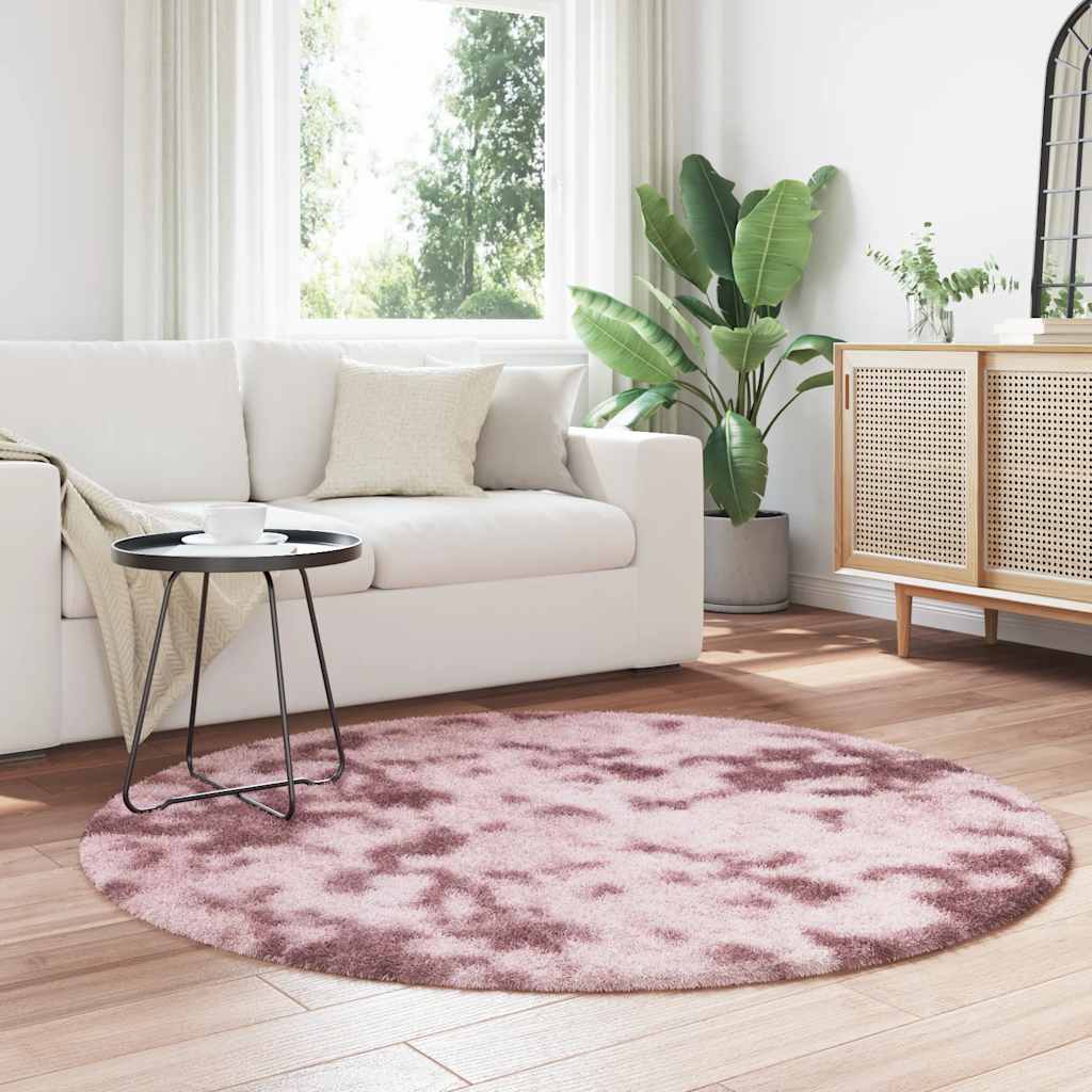 Hoogpolig vloerkleed NAVARRA 160x160 cm polyester stoffig roze is nu te koop bij PeponiXL, paradijselijk wonen!
