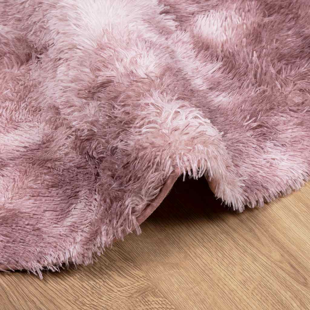 Hoogpolig vloerkleed NAVARRA 160x160 cm polyester stoffig roze is nu te koop bij PeponiXL, paradijselijk wonen!