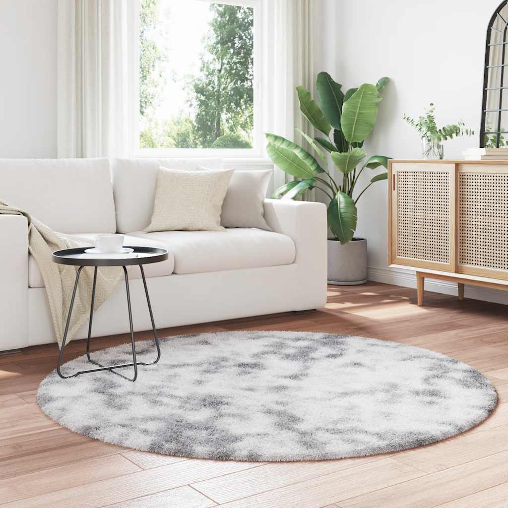 Hoogpolig vloerkleed NAVARRA 160x160 cm polyester lichtgrijs is nu te koop bij PeponiXL, paradijselijk wonen!