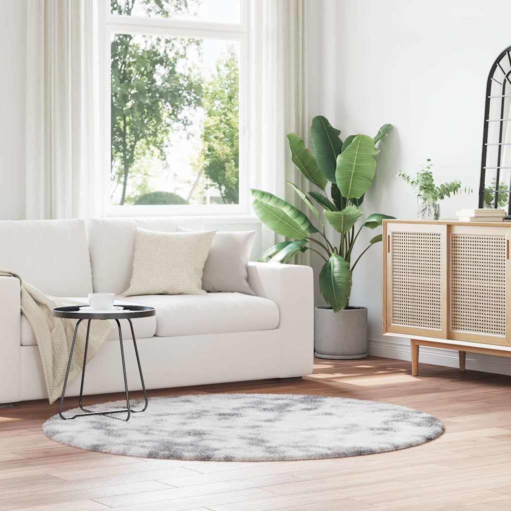 Hoogpolig vloerkleed NAVARRA 160x160 cm polyester lichtgrijs is nu te koop bij PeponiXL, paradijselijk wonen!