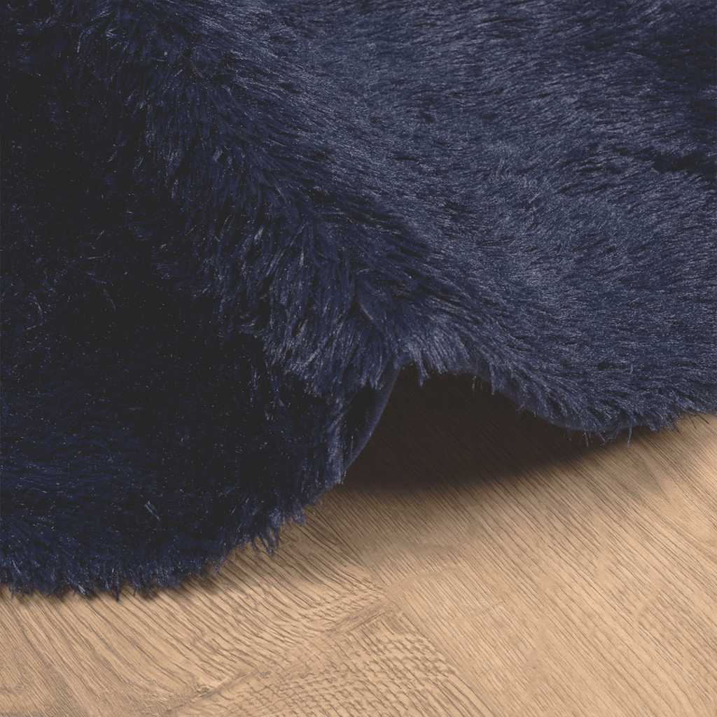 Hoogpolig vloerkleed NAVARRA 160x160 cm polyester marineblauw is nu te koop bij PeponiXL, paradijselijk wonen!