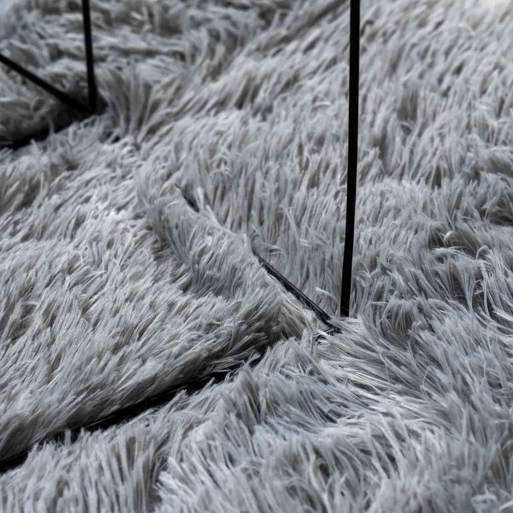 Hoogpolig vloerkleed NAVARRA 160x160 cm polyester zilvergrijs is nu te koop bij PeponiXL, paradijselijk wonen!