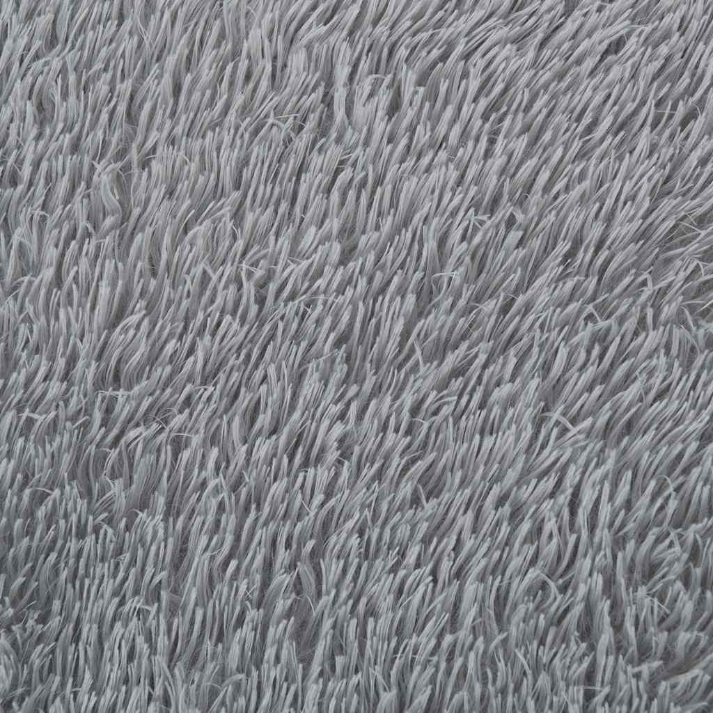 Hoogpolig vloerkleed NAVARRA 160x160 cm polyester zilvergrijs is nu te koop bij PeponiXL, paradijselijk wonen!