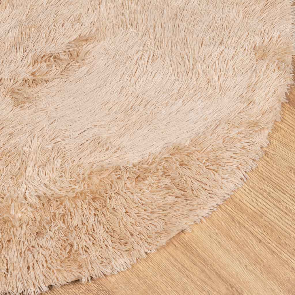 Hoogpolig vloerkleed NAVARRA 200x200 cm polyester beige is nu te koop bij PeponiXL, paradijselijk wonen!