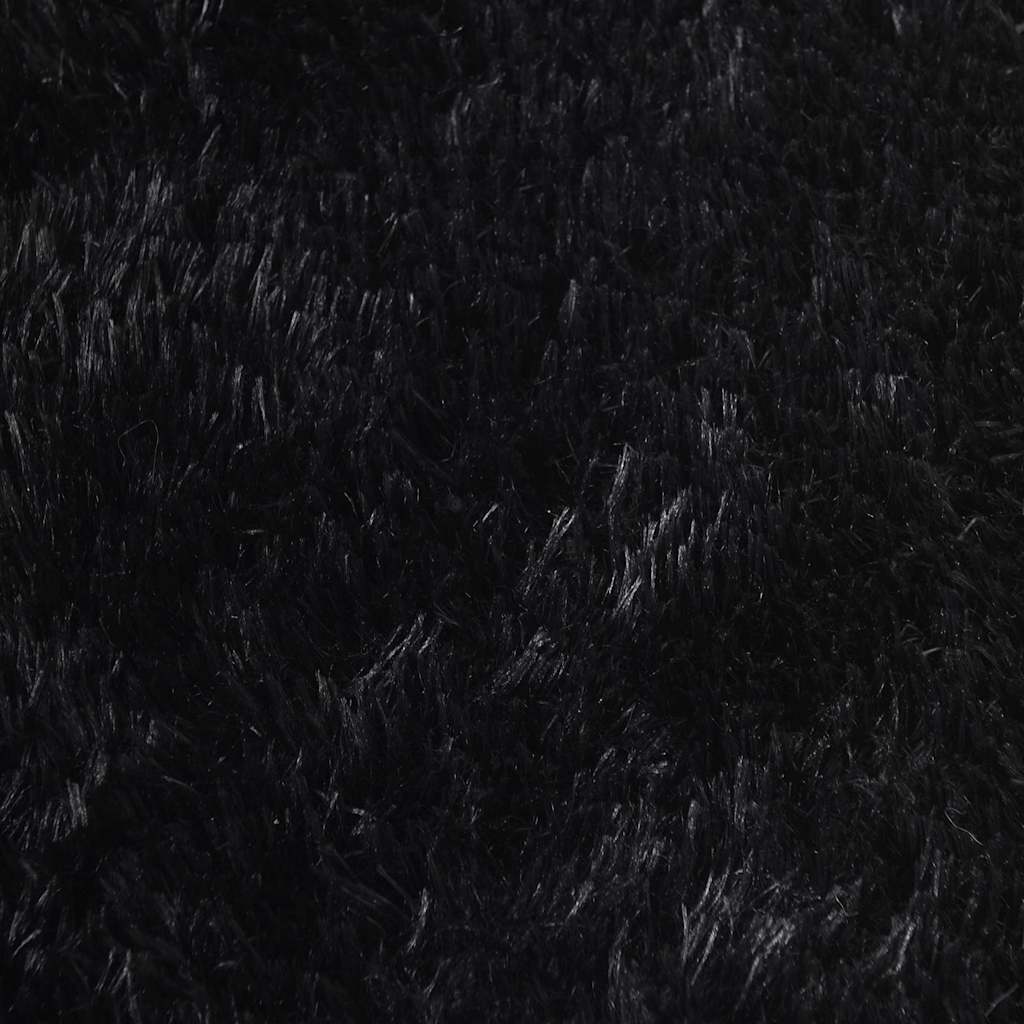 Hoogpolig vloerkleed NAVARRA 200x200 cm polyester zwart is nu te koop bij PeponiXL, paradijselijk wonen!