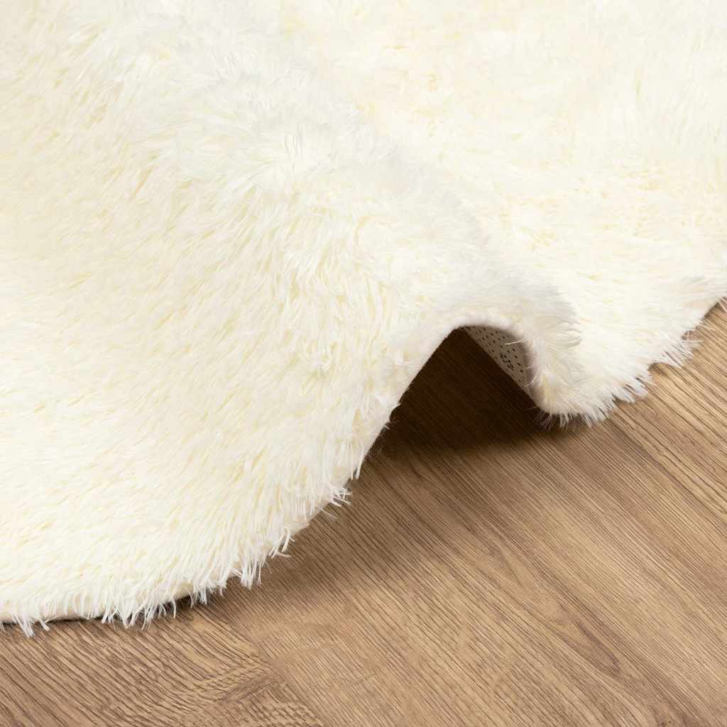 Hoogpolig vloerkleed NAVARRA 200x200 cm polyester crèmekleurig is nu te koop bij PeponiXL, paradijselijk wonen!