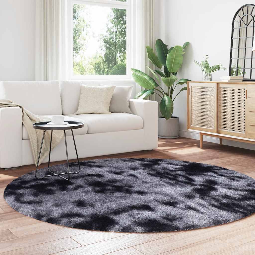 Hoogpolig vloerkleed NAVARRA 200x200 cm polyester donkergrijs is nu te koop bij PeponiXL, paradijselijk wonen!