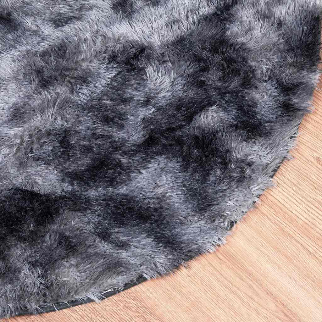 Hoogpolig vloerkleed NAVARRA 200x200 cm polyester donkergrijs is nu te koop bij PeponiXL, paradijselijk wonen!