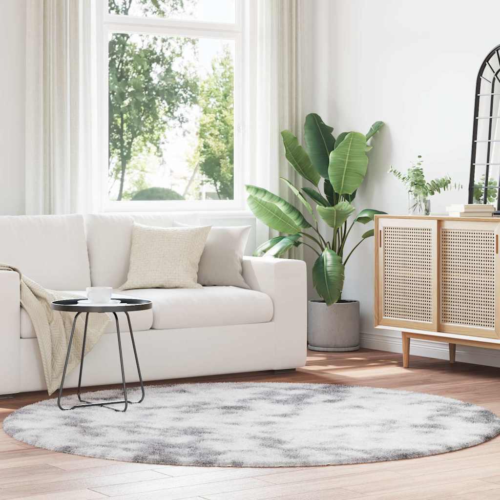 Hoogpolig vloerkleed NAVARRA 200x200 cm polyester lichtgrijs is nu te koop bij PeponiXL, paradijselijk wonen!
