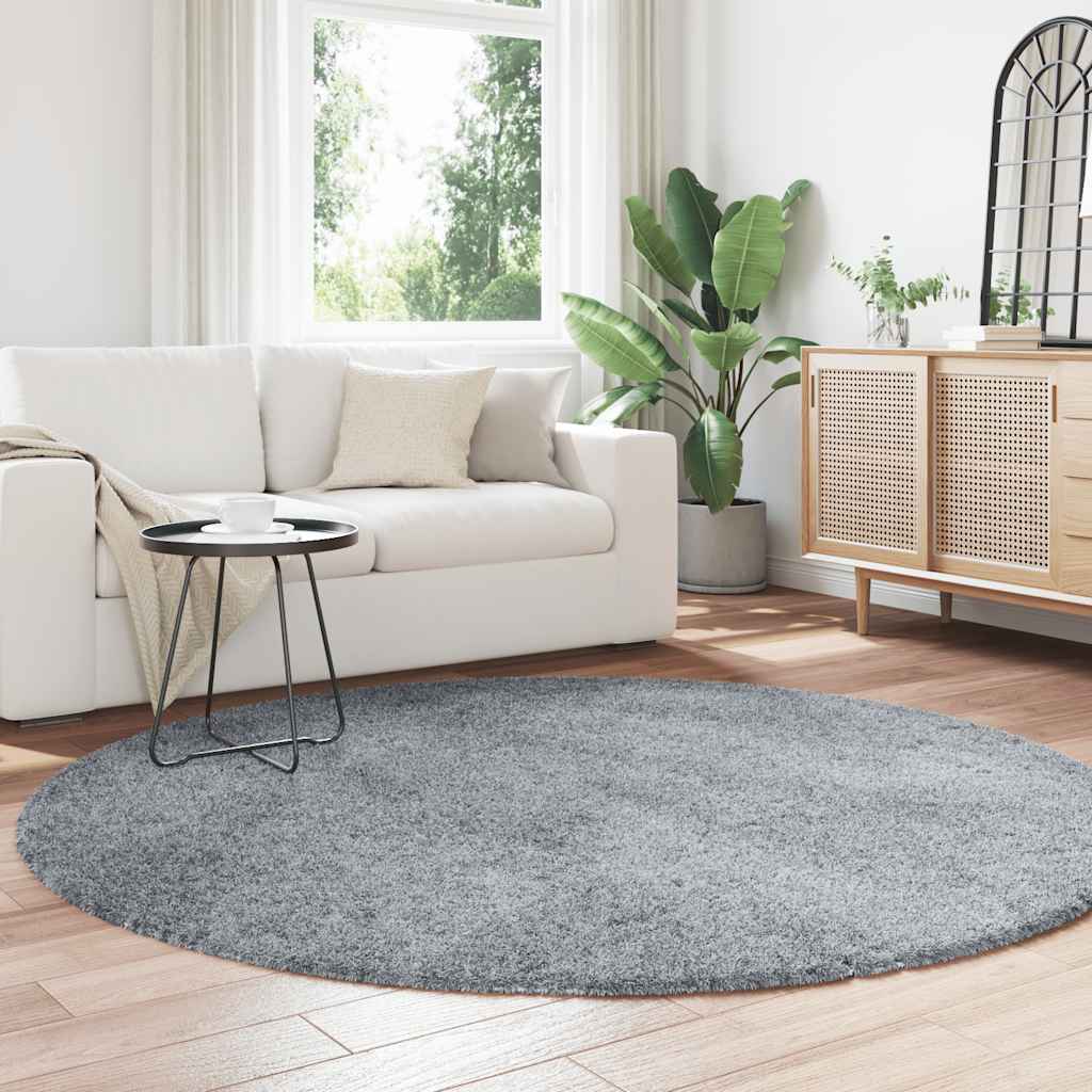Hoogpolig vloerkleed NAVARRA 200x200 cm polyester zilvergrijs is nu te koop bij PeponiXL, paradijselijk wonen!