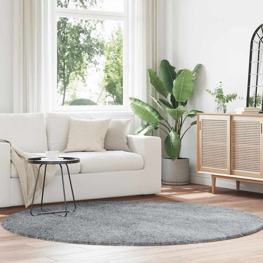 Hoogpolig vloerkleed NAVARRA 200x200 cm polyester zilvergrijs is nu te koop bij PeponiXL, paradijselijk wonen!