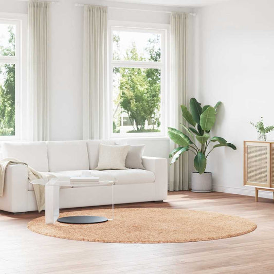 Hoogpolig vloerkleed NAVARRA 240x240 cm polyester beige is nu te koop bij PeponiXL, paradijselijk wonen!
