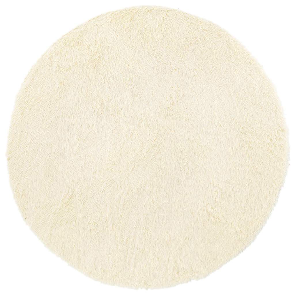 Hoogpolig vloerkleed NAVARRA 240x240 cm polyester crèmekleurig is nu te koop bij PeponiXL, paradijselijk wonen!